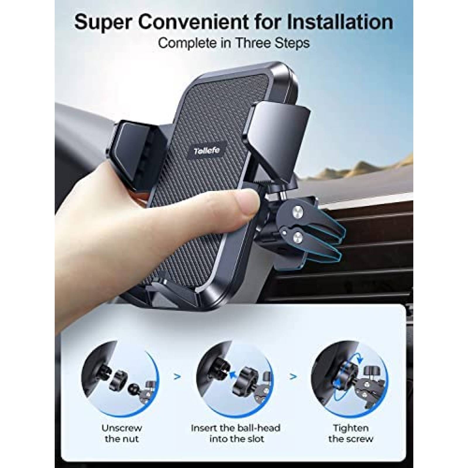 Soporte TOLLEFE Para Celular Clip de Gancho -Negro