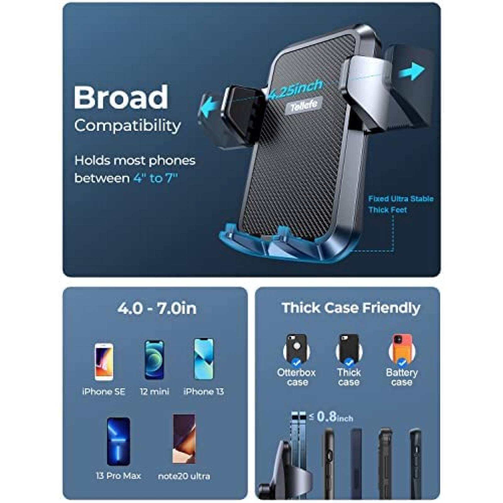 Soporte TOLLEFE Para Celular Clip de Gancho -Negro