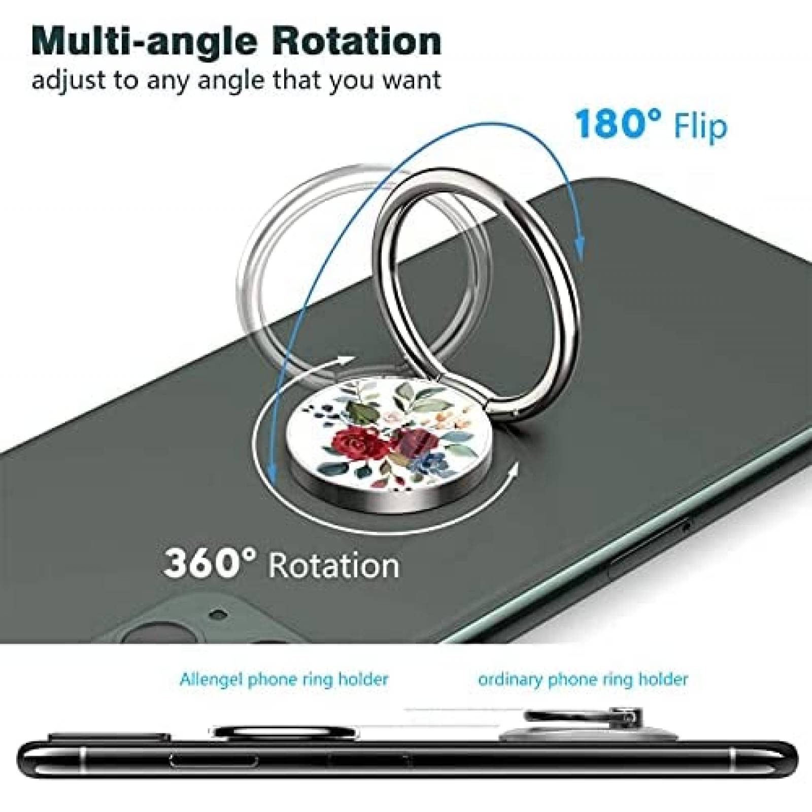 Soporte de anillo para celular Quteto universal -Blanco