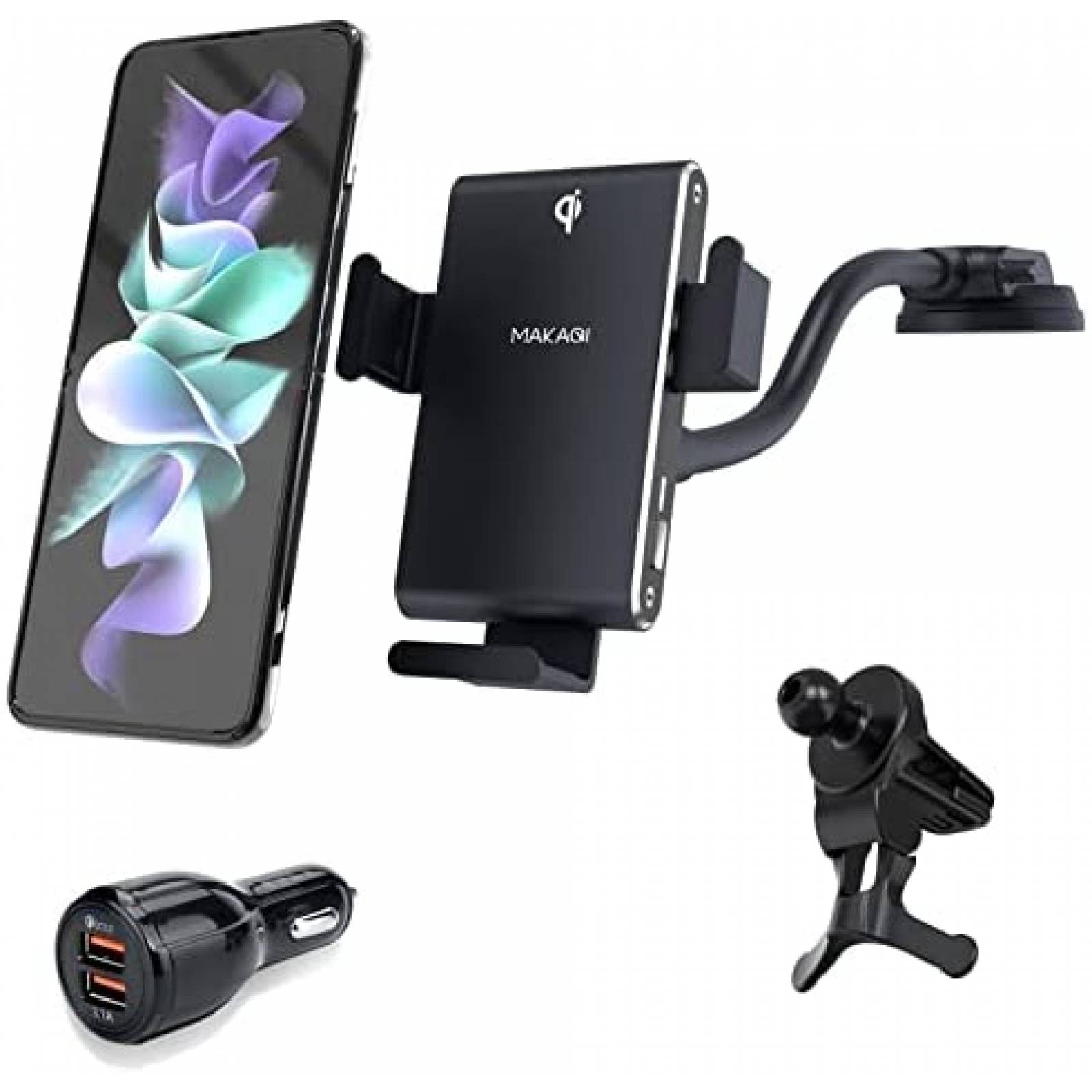 Soporte/Cargador de Celular para Auto MAKAQI 7.5W -Negro