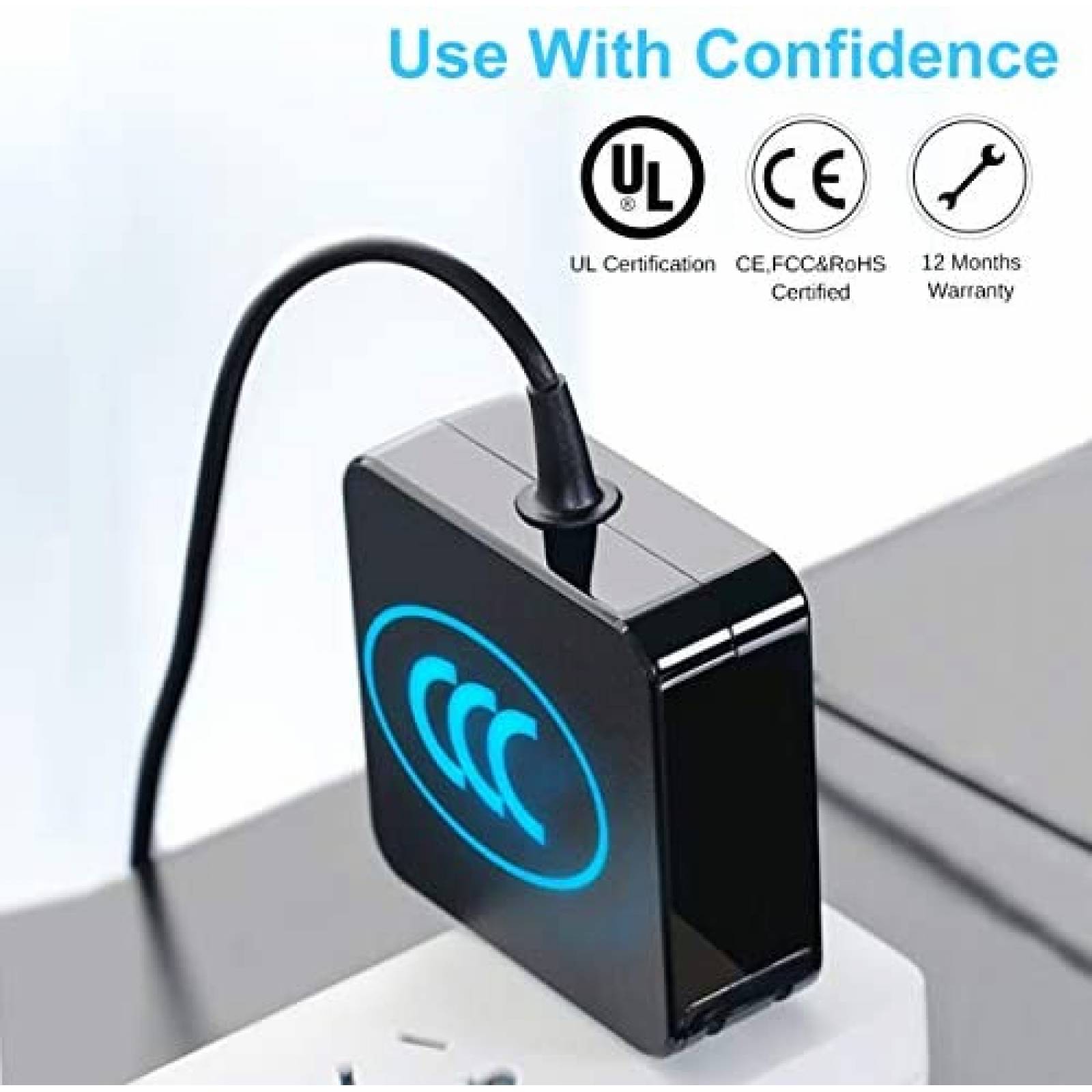 Cargador Universal LQM para Lenovo Ideapad de 45W -Negro
