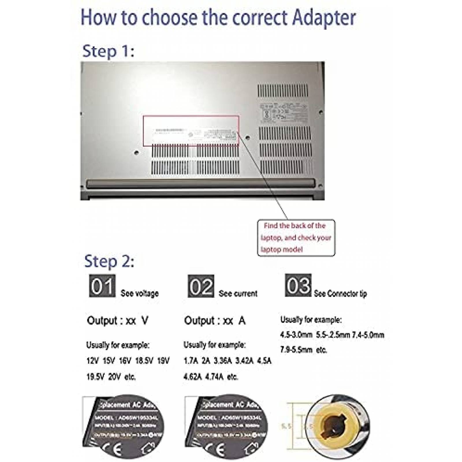 Cargador de ordenador portatil GELINTO para Dell Inspiron