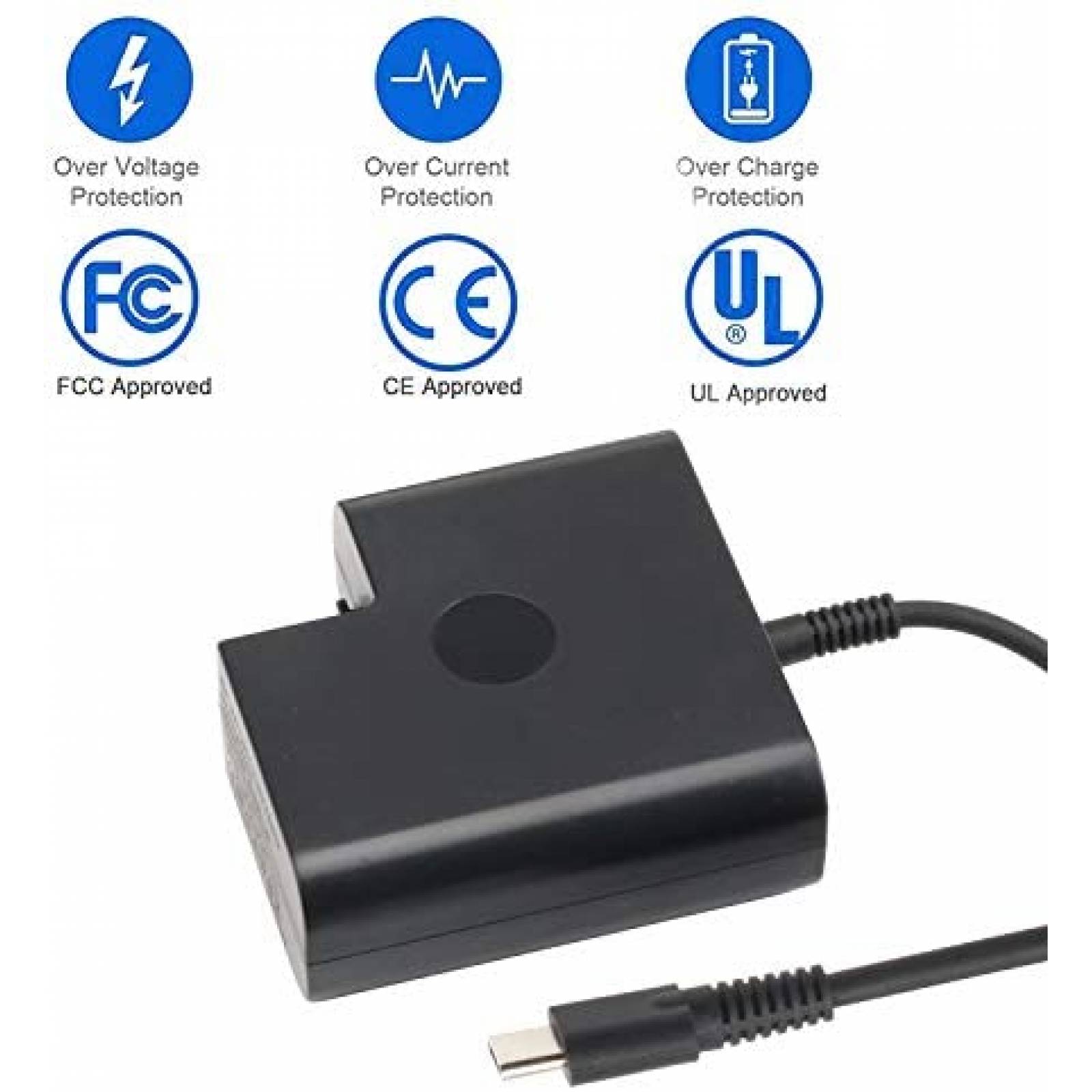 Cargador adaptador de AC BULL-TECH de 65 W para HP USB C