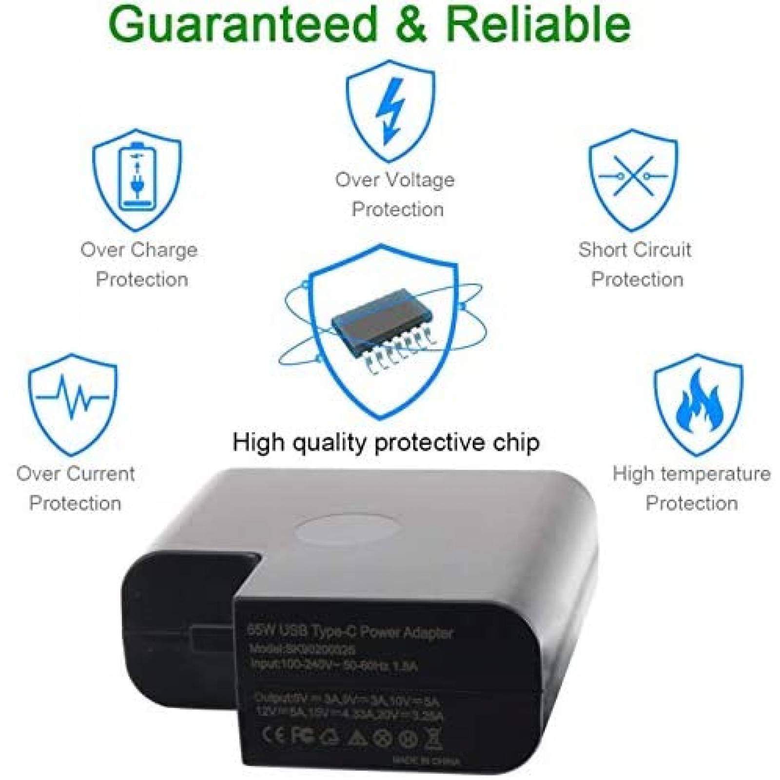 Cargador adaptador de AC BULL-TECH de 65 W para HP USB C