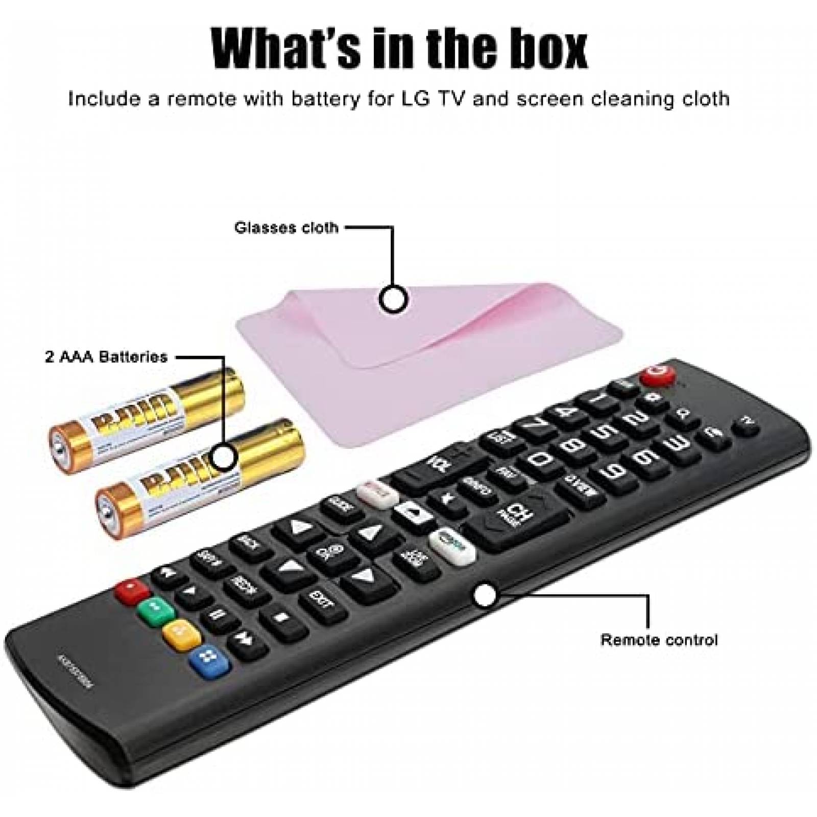 Control para smart TV LG LCD Molvgoc AKB75375604 -Negro