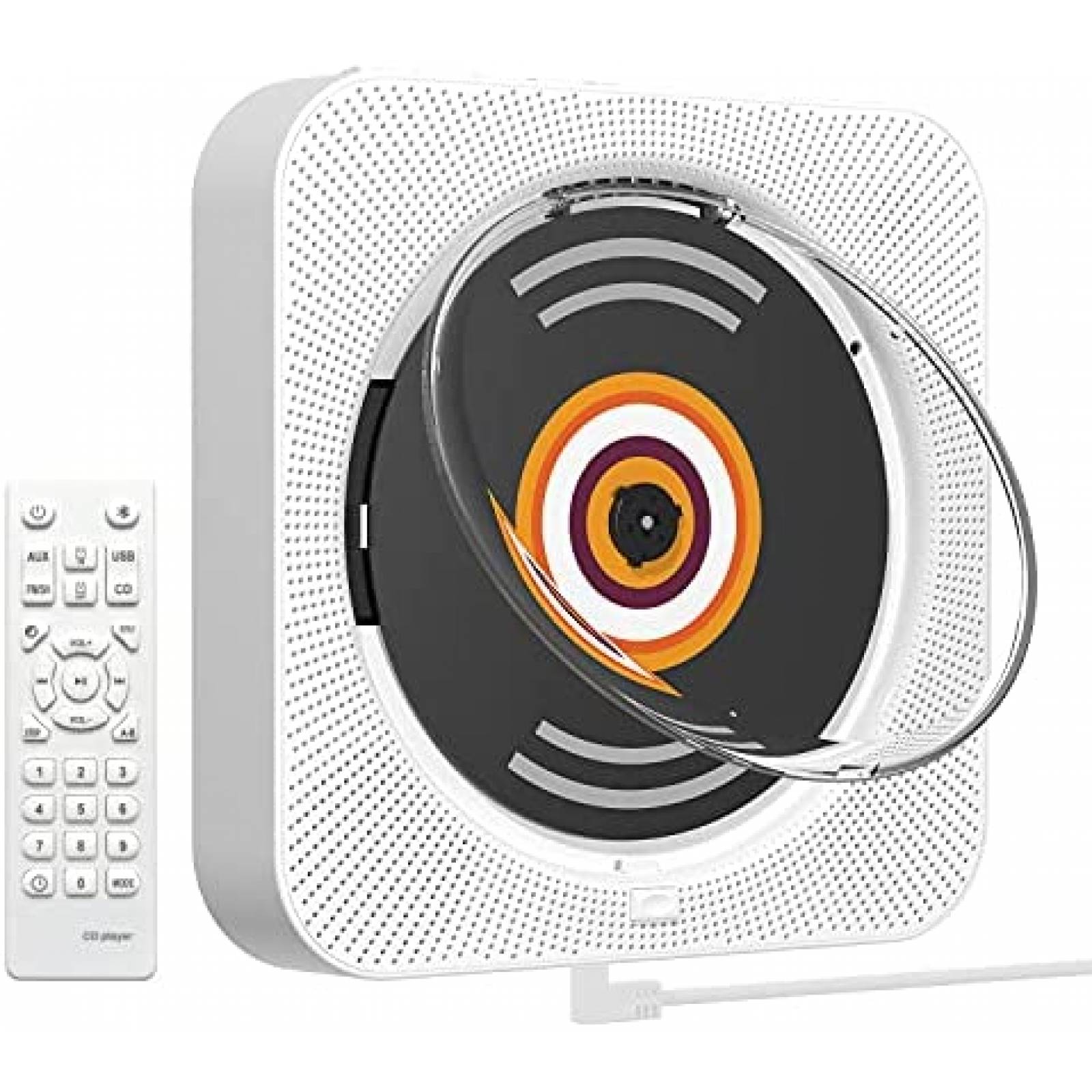 Tocador CD AONCO Bluetooth Radio LED MP3 FM -Blanco