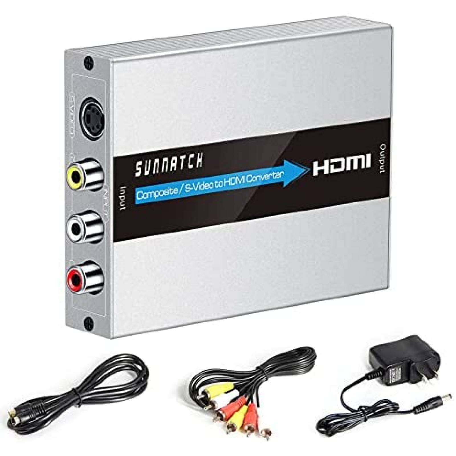 Convertidor SUNNATCH RCA S-Video HDMI 16:9 -Silver