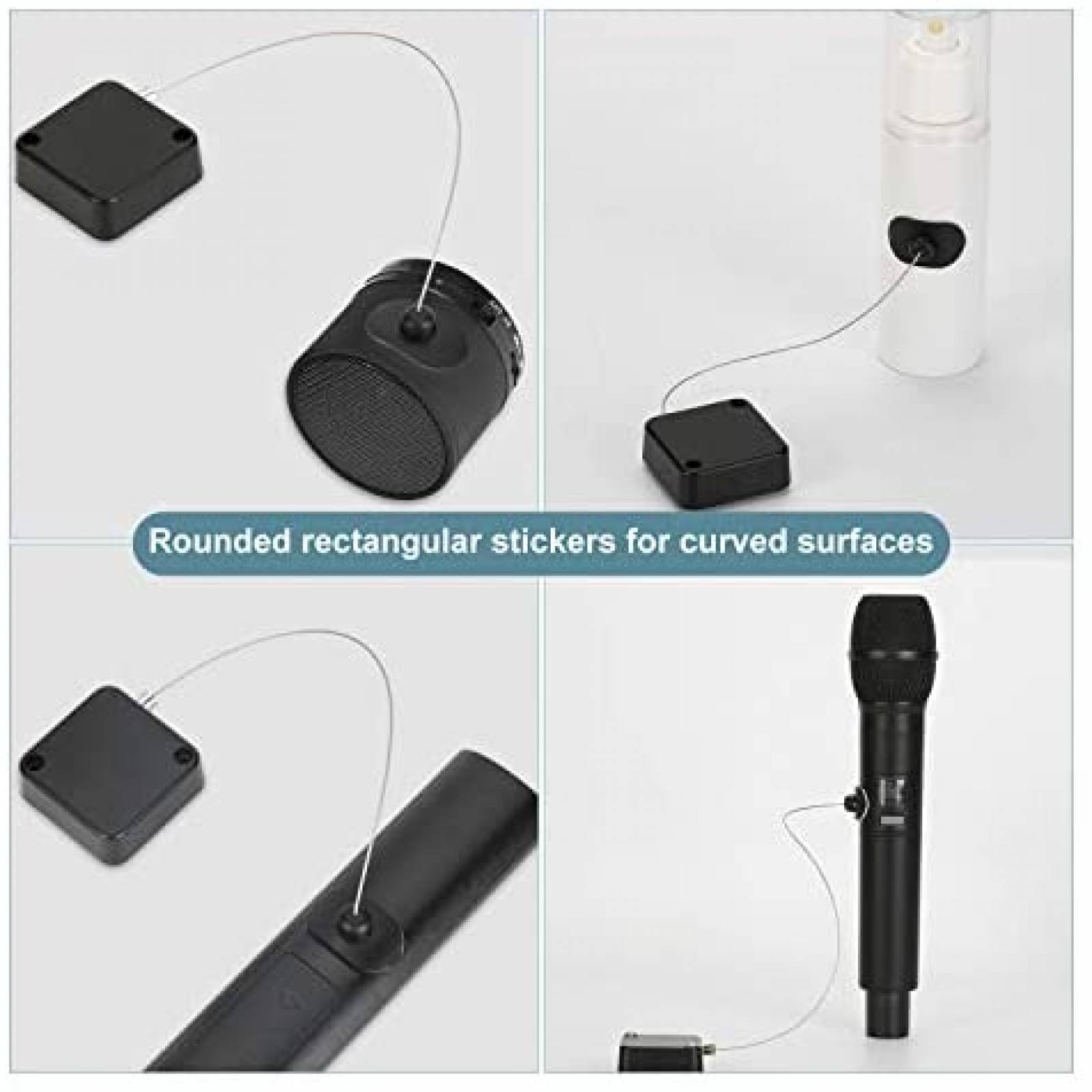 Candado de Cable de Seguridad Retractil LORADAR 5 Pzs -Negro