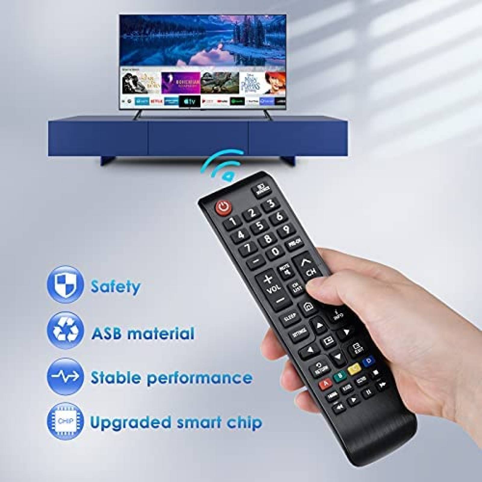 Control Remoto LOUTOC para Samsung Smart TV -Negro