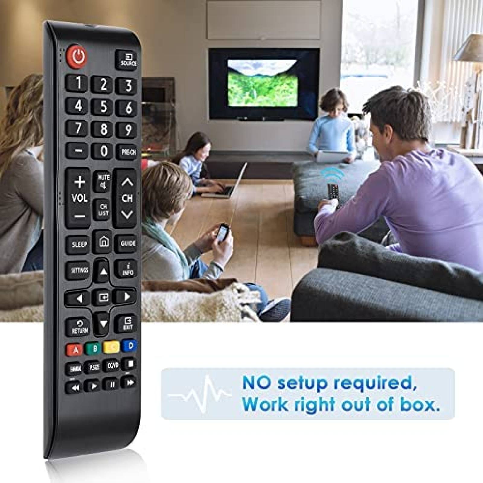 Control Remoto LOUTOC para Samsung Smart TV -Negro