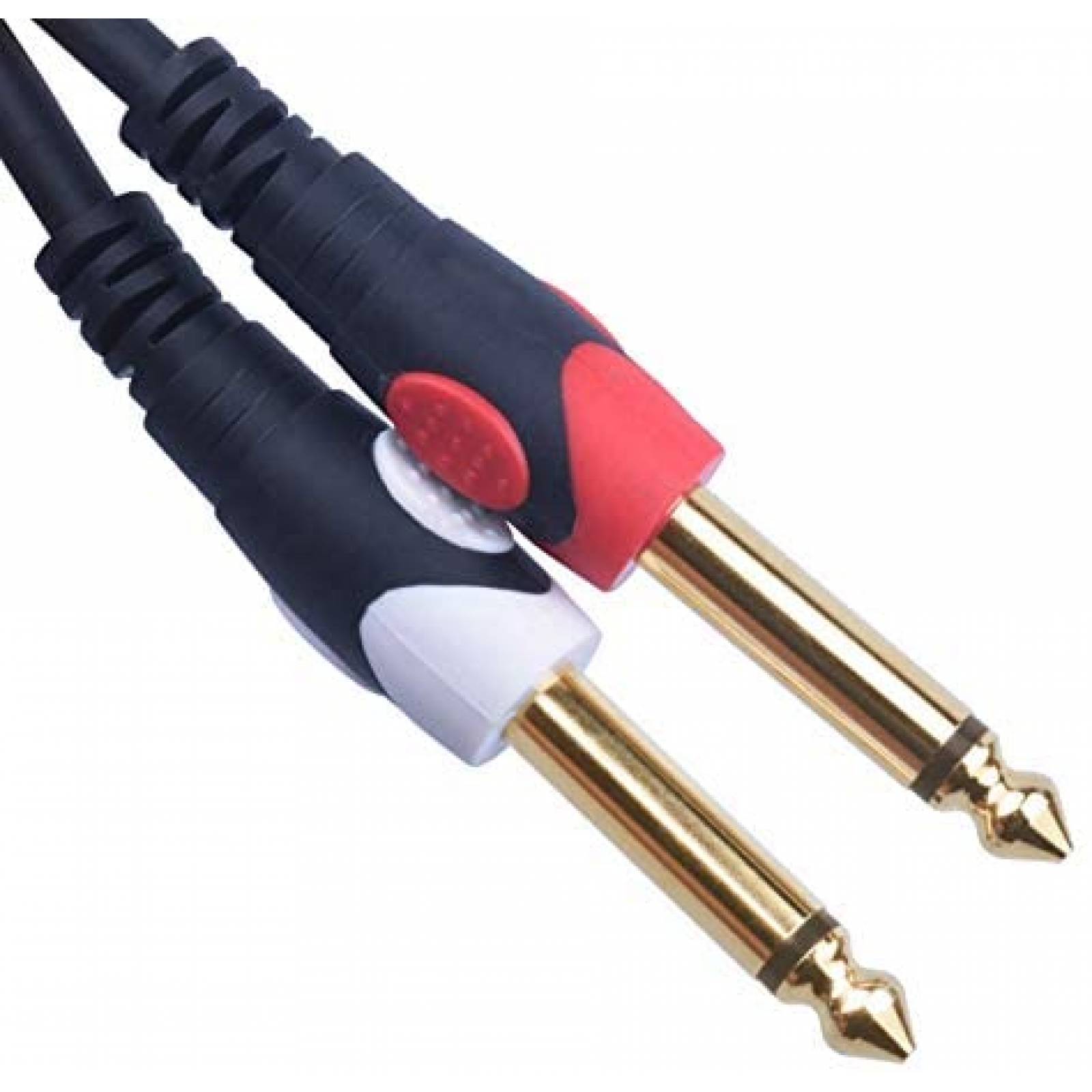 Cable doble RCA 1/4 a doble RCA Devinal 20ft -Negro