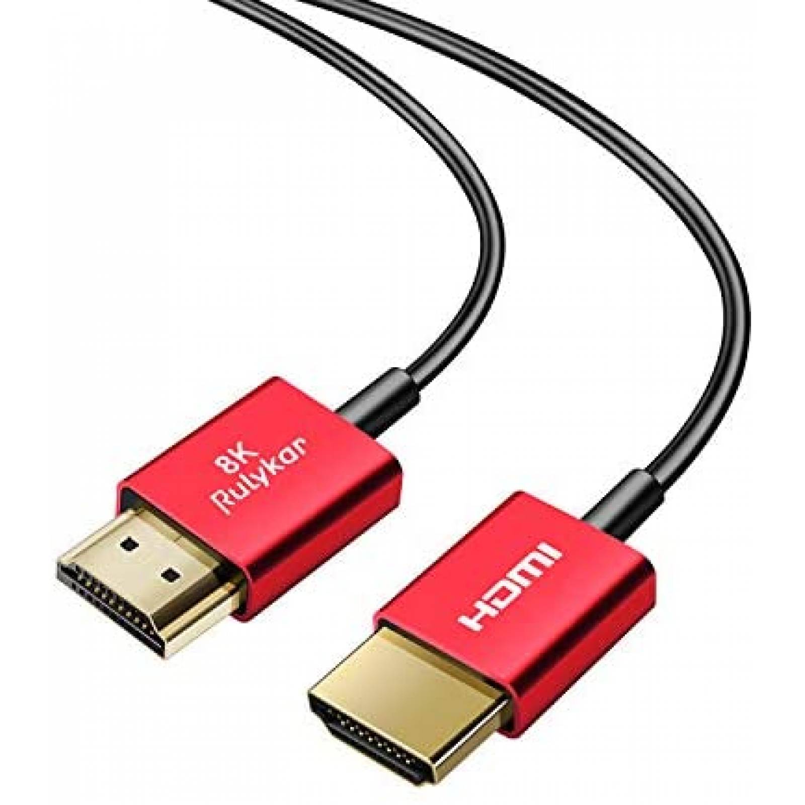 Cable Rulykar HDMI 2.1 8K 60 Hz 48Gbps 3 FT -Negro