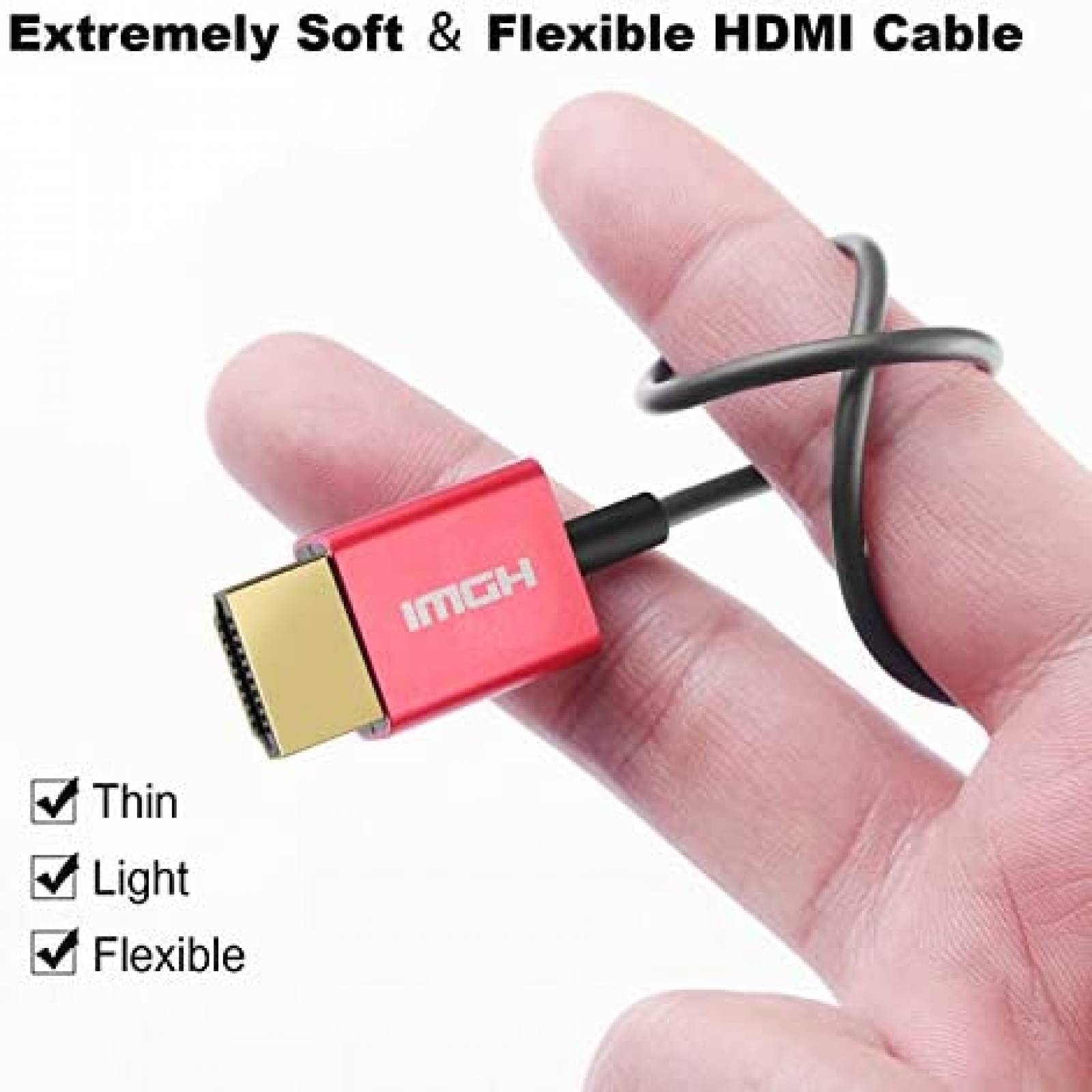 Cable Rulykar HDMI 2.1 8K 60 Hz 48Gbps 3 FT -Negro