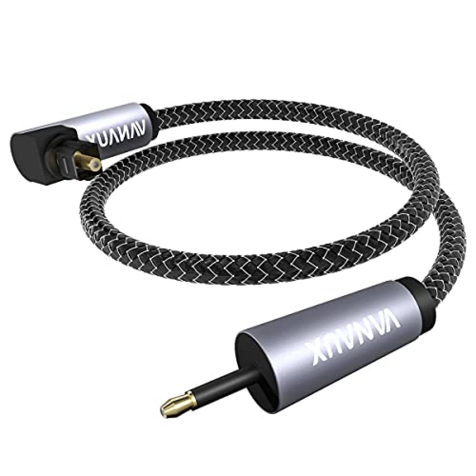Cable VANAUX Toslink a Mini Toslink de 90 6.5ft -Negro