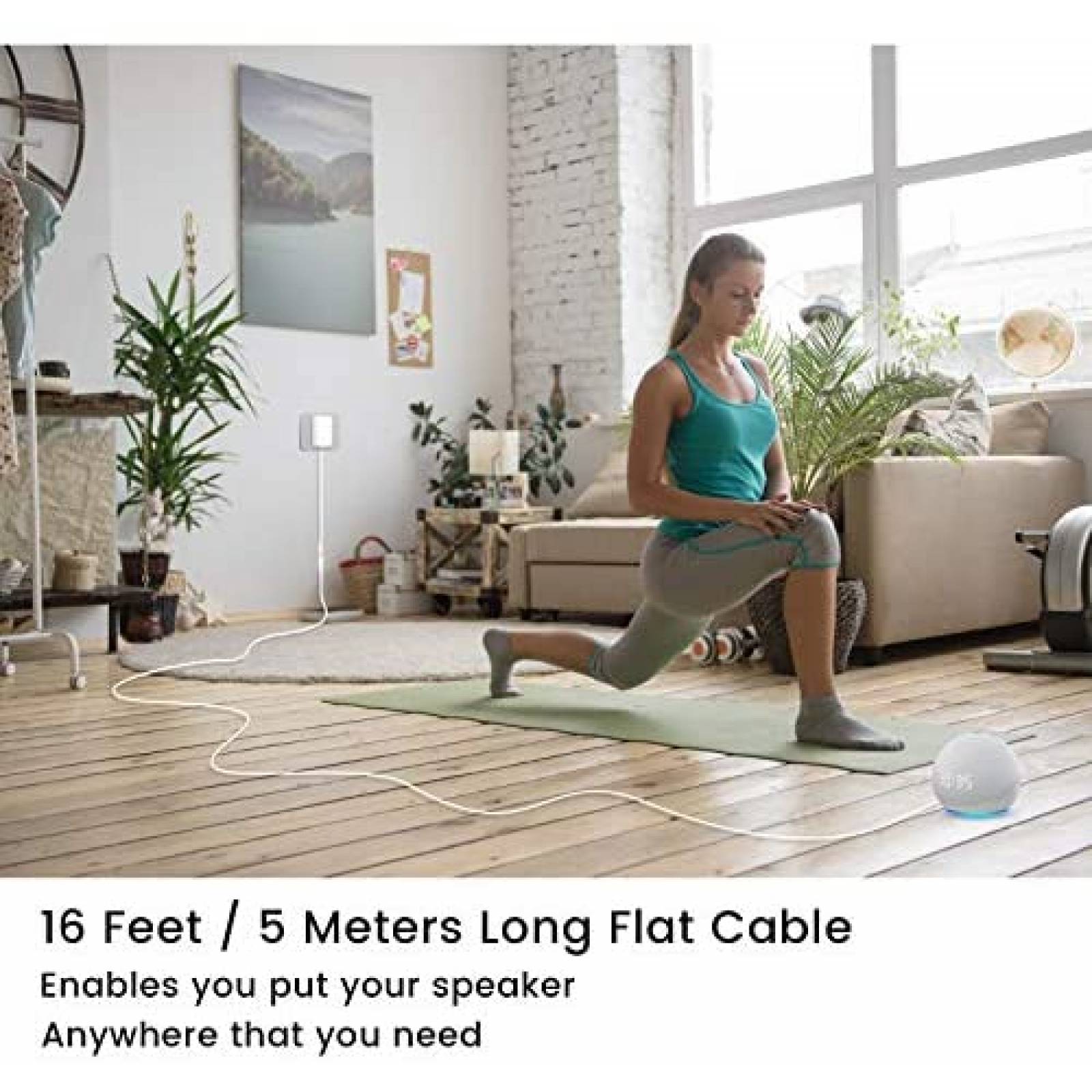 Cable energia Alexa macho a hembra LOL PARTY 16ft -Blanco