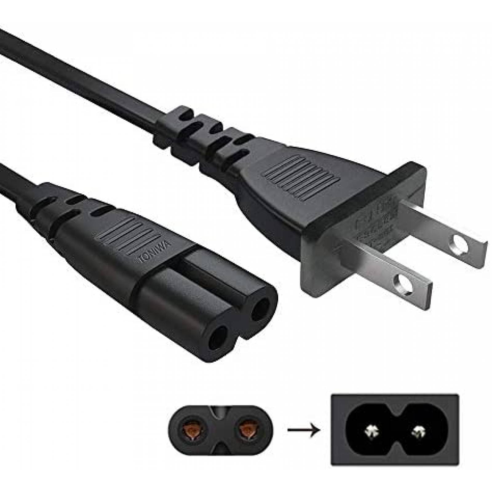 Cable Fuente poder TONIWA 10 pies AC 4K 10 Amps -Negro
