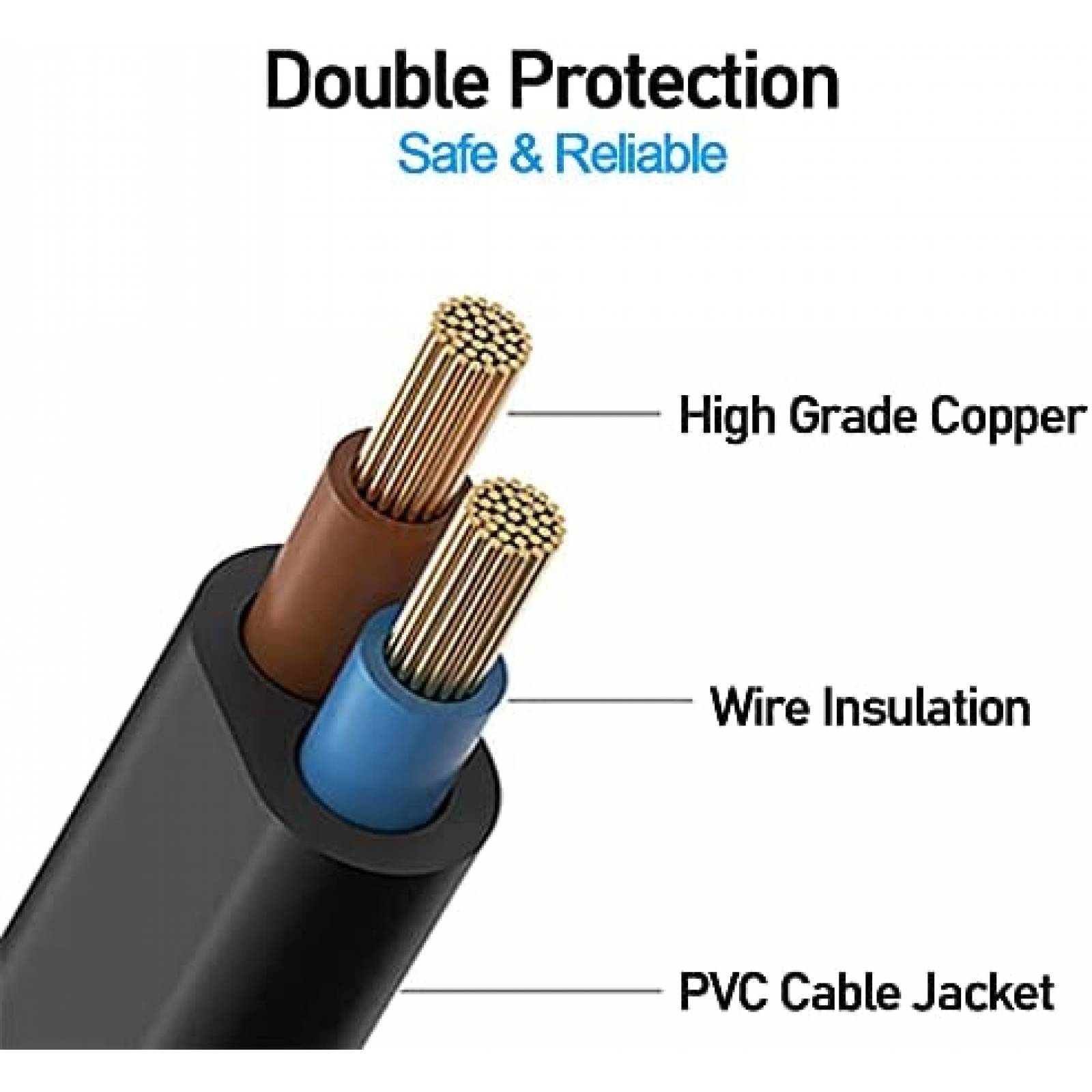 Cable Fuente poder TONIWA 10 pies AC 4K 10 Amps -Negro