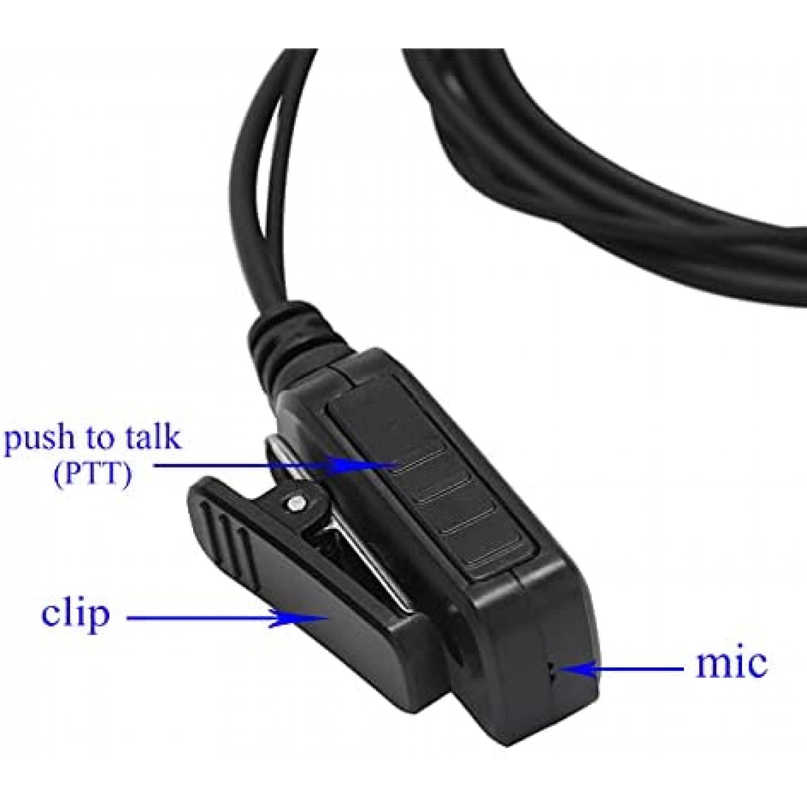 Auricular Yolipar para radio Motorola Forma de D -Negro