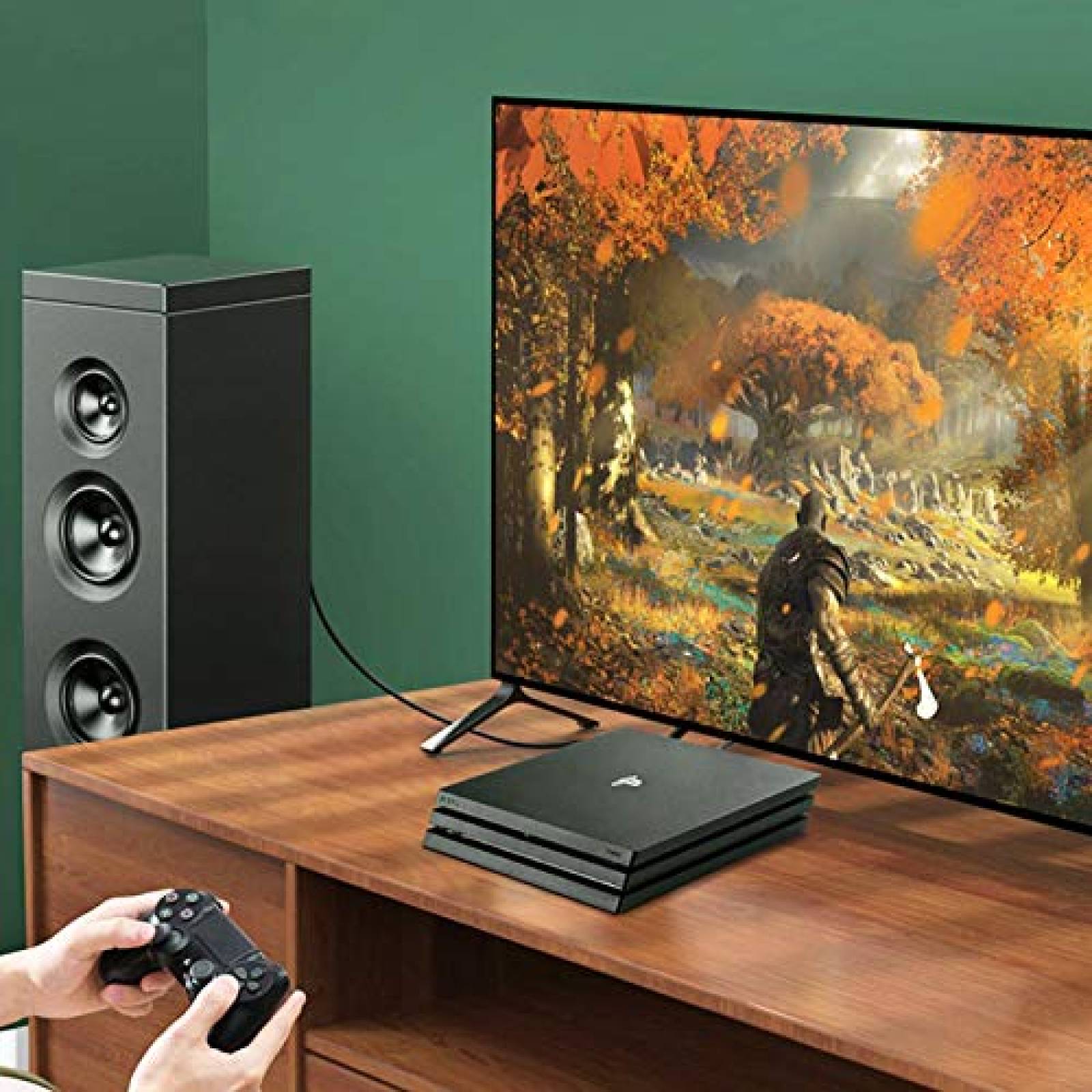 Cable de fibra optica Bangun 8ft a 90 delgado -Negro