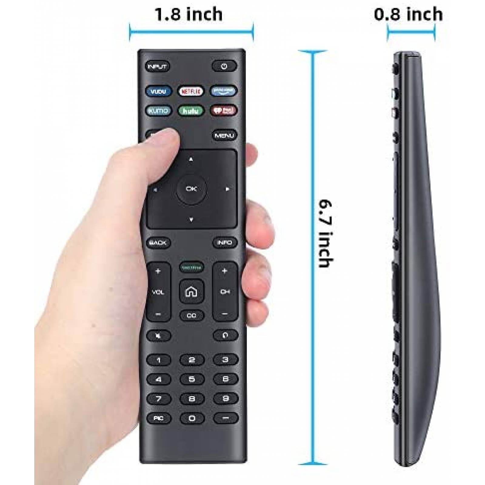 Control Remoto UNOCAR XRT-136 para Vizio Smart TV -Negro