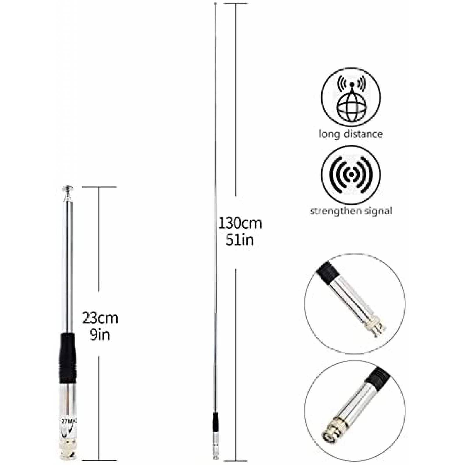 Antena para Radio UAYESOK 27MHz CB de 50 Ohm -Plata
