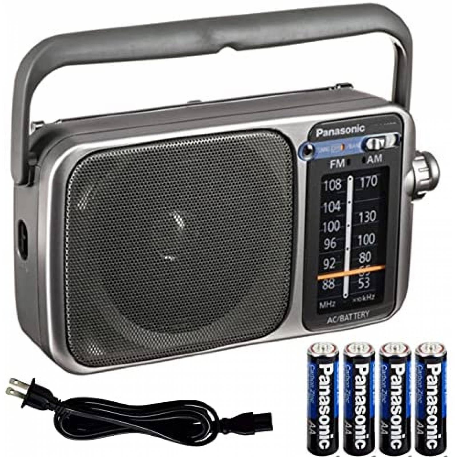 Radio Portatil CRYSTAL FLASH AM/FM de 4 Baterias AA -Gris