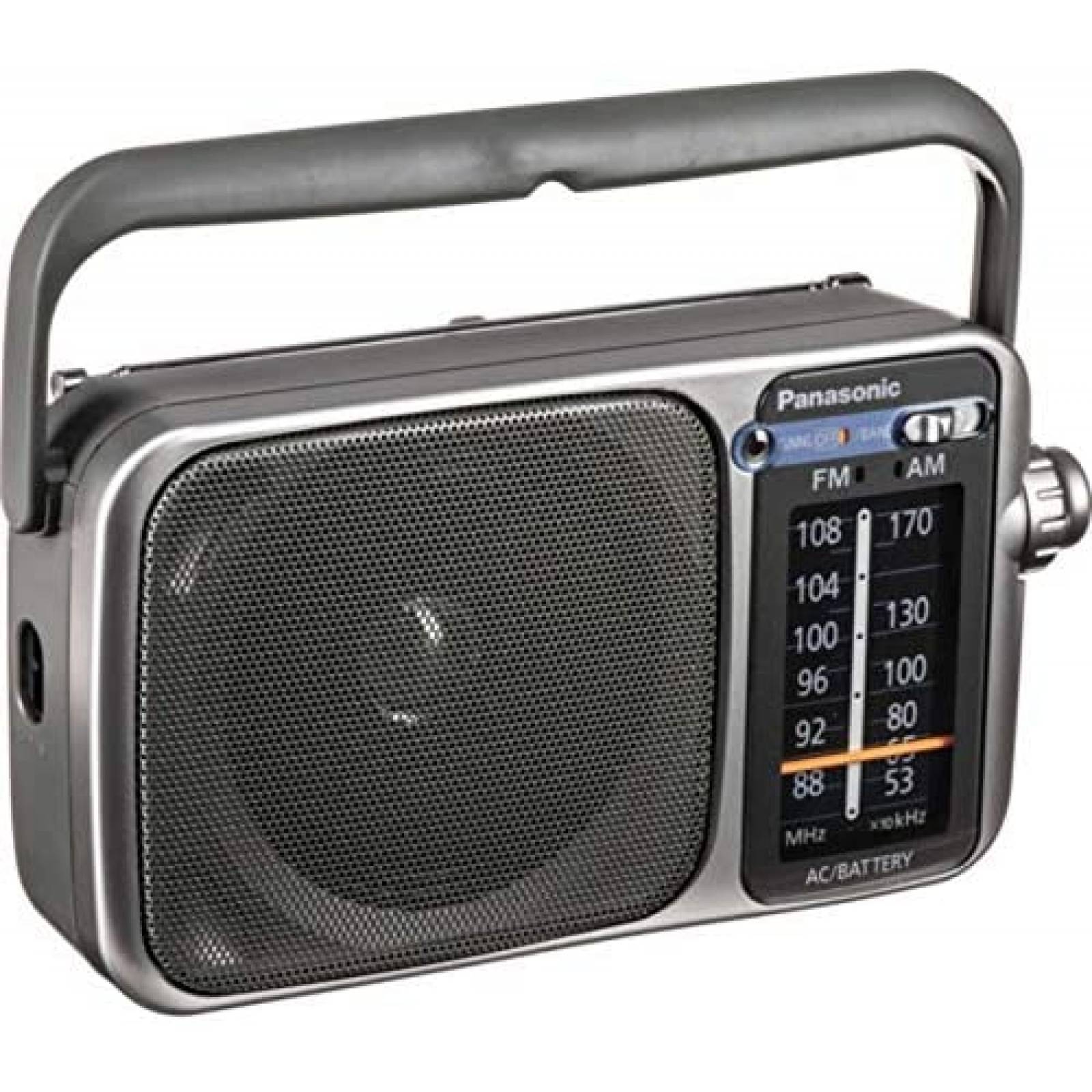 Radio Portatil CRYSTAL FLASH AM/FM de 4 Baterias AA -Gris