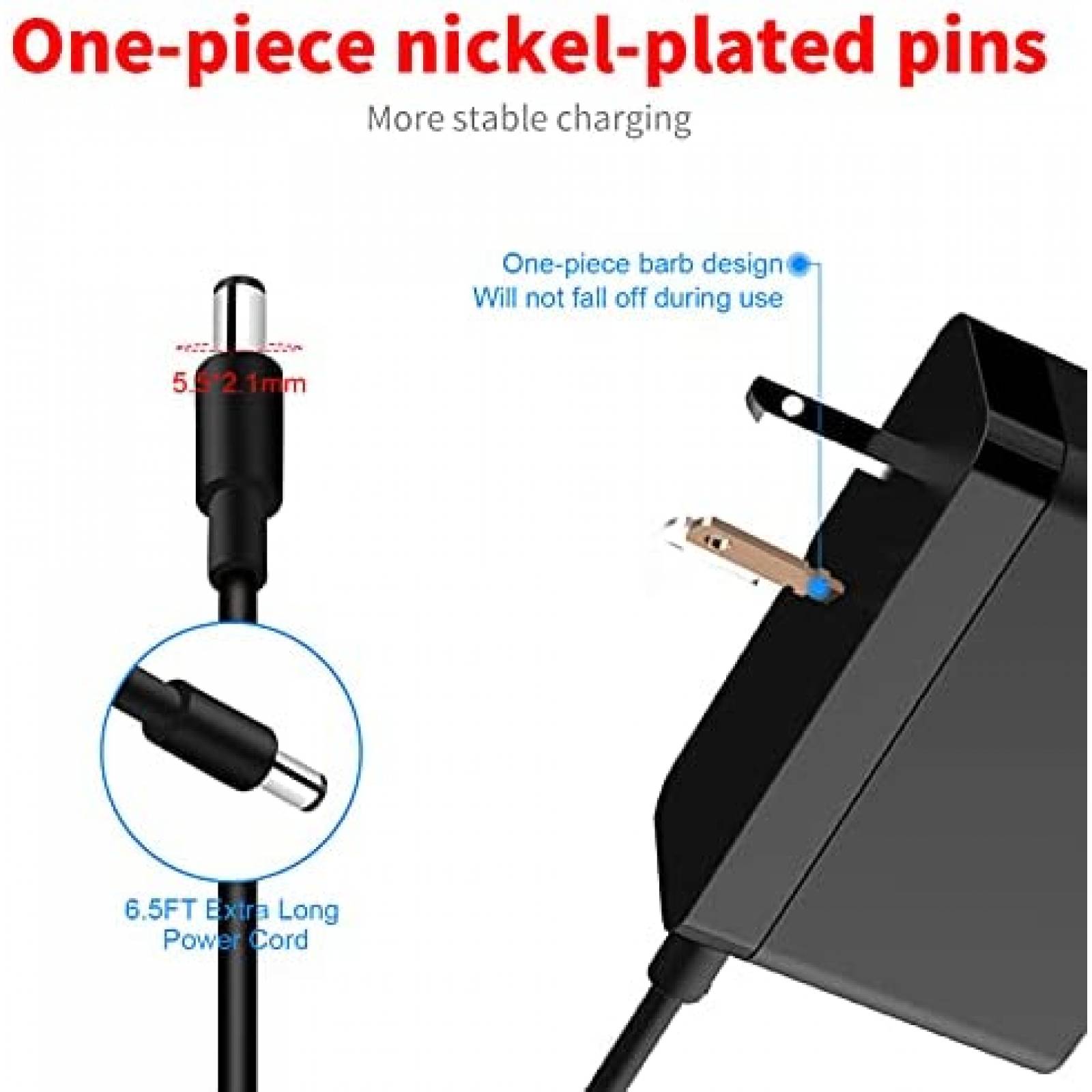 Cargador MEROM 6 V Compatible Con Golds Gym Power Spin-Negro