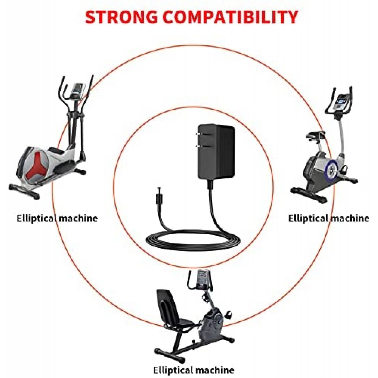 Cargador MEROM 6 V Compatible Con Golds Gym Power Spin-Negro