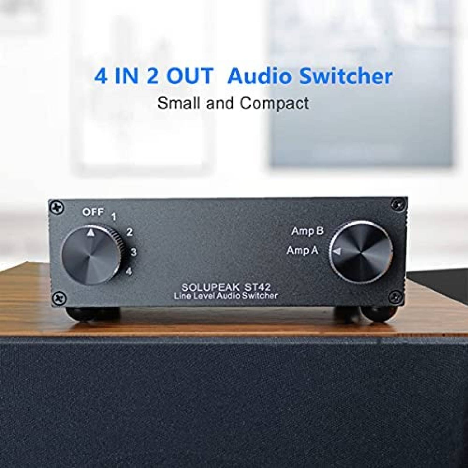 Switch audio SOLUPEAK ST42 Divisor RCA 4 caminos -Negro