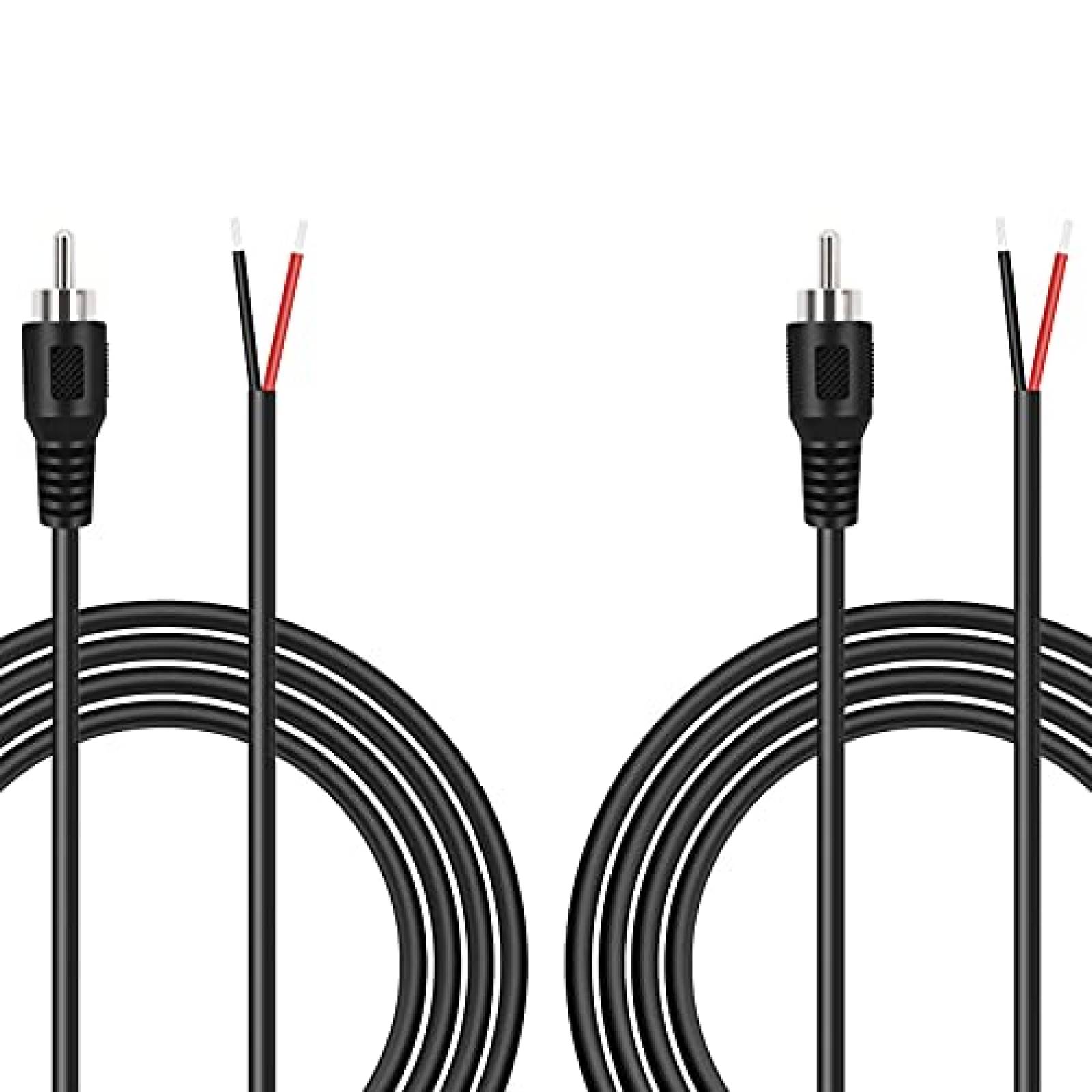 Pack cable de audio RCA a bocina Bolvek x2 6ft -Negro