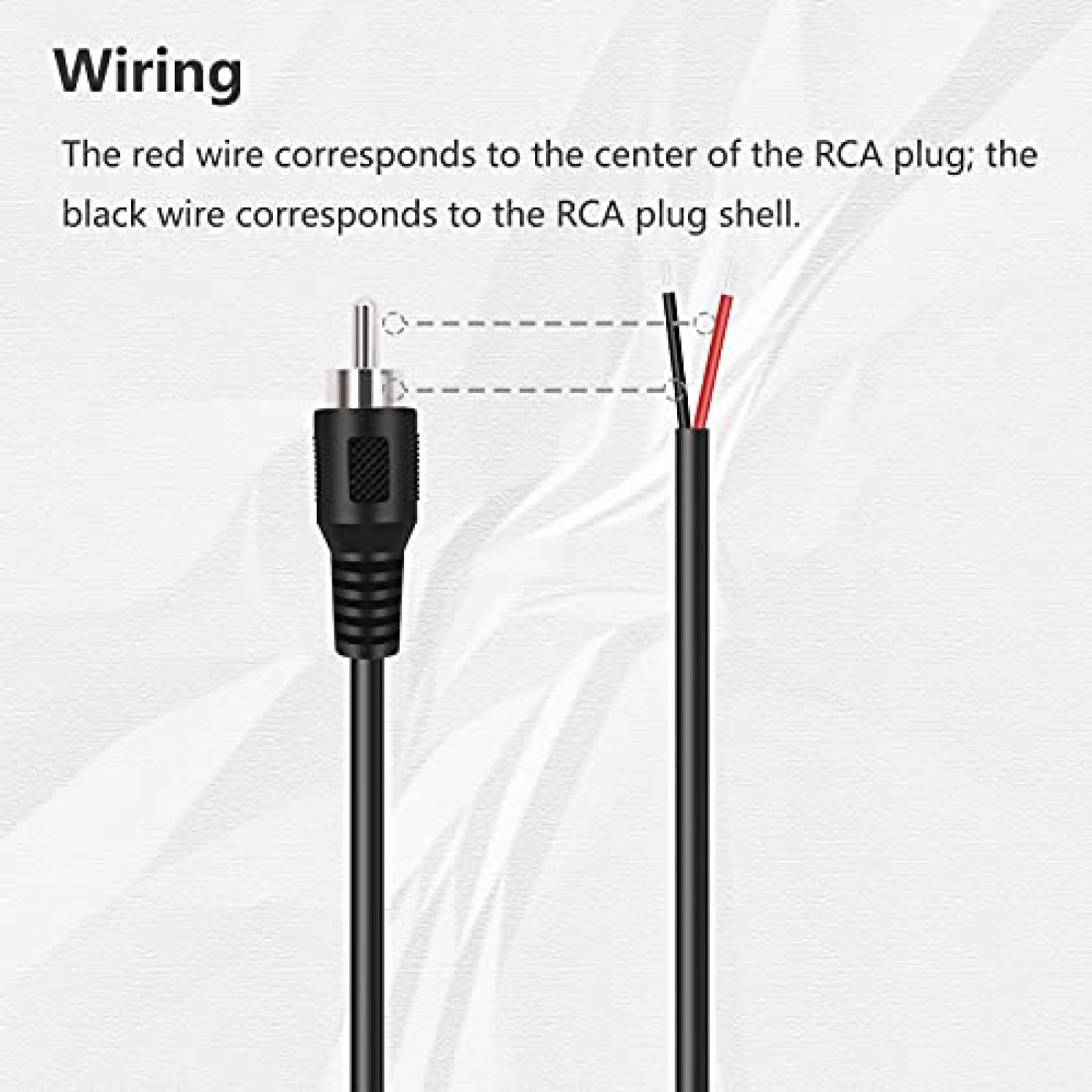 Pack cable de audio RCA a bocina Bolvek x2 6ft -Negro