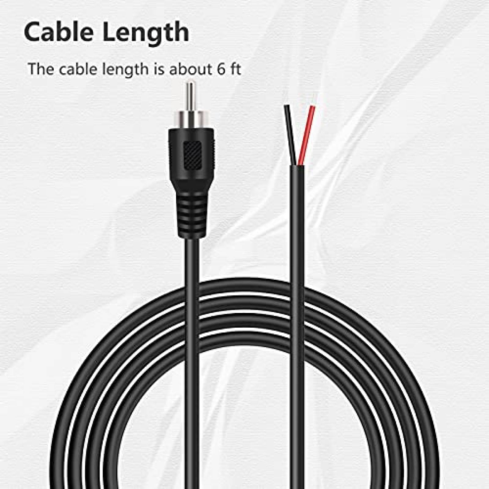 Pack cable de audio RCA a bocina Bolvek x2 6ft -Negro