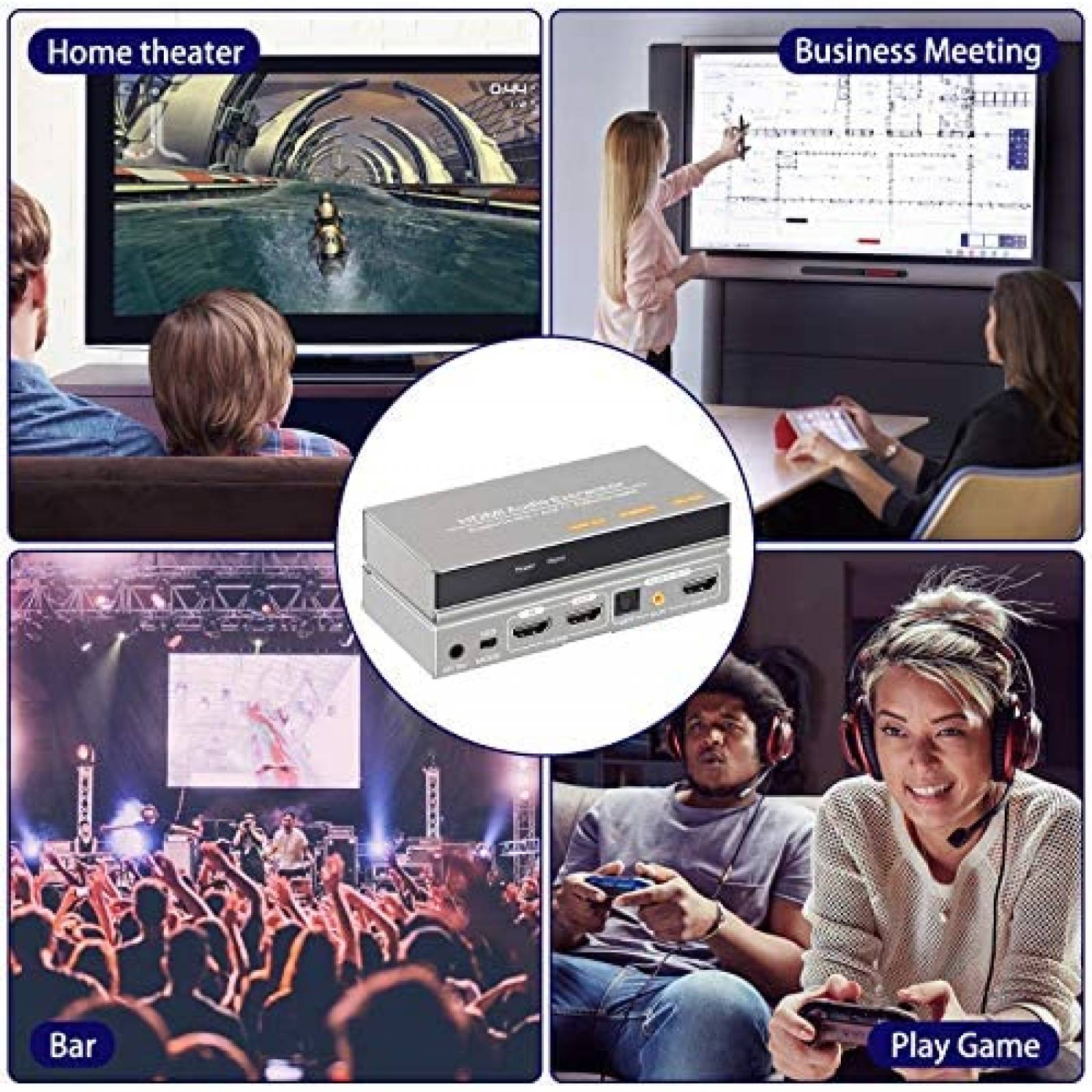 Extractor Audio Tensun TEN-HD002-US HDMI 4K Divisor -Gris