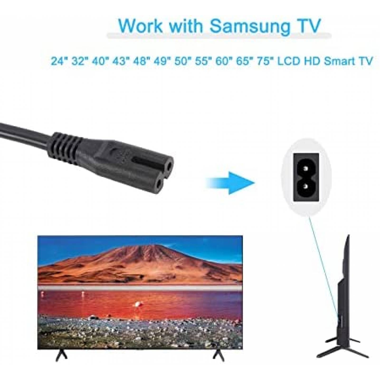 Cable de poder para television Samsung TONIWA 15ft -Negro