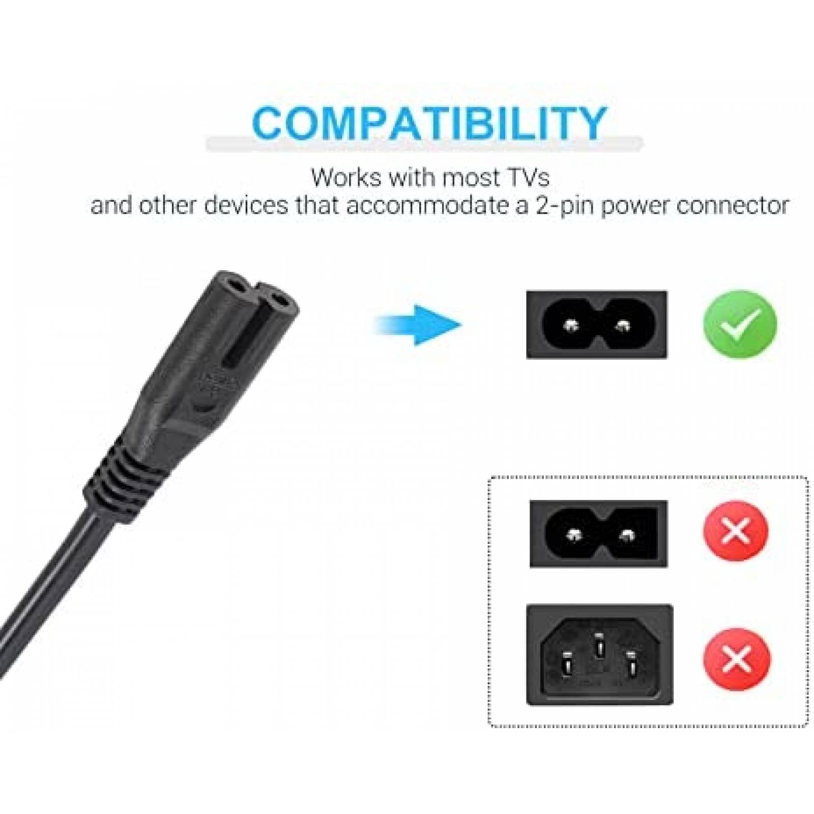 Cable de poder para television Samsung TONIWA 15ft -Negro