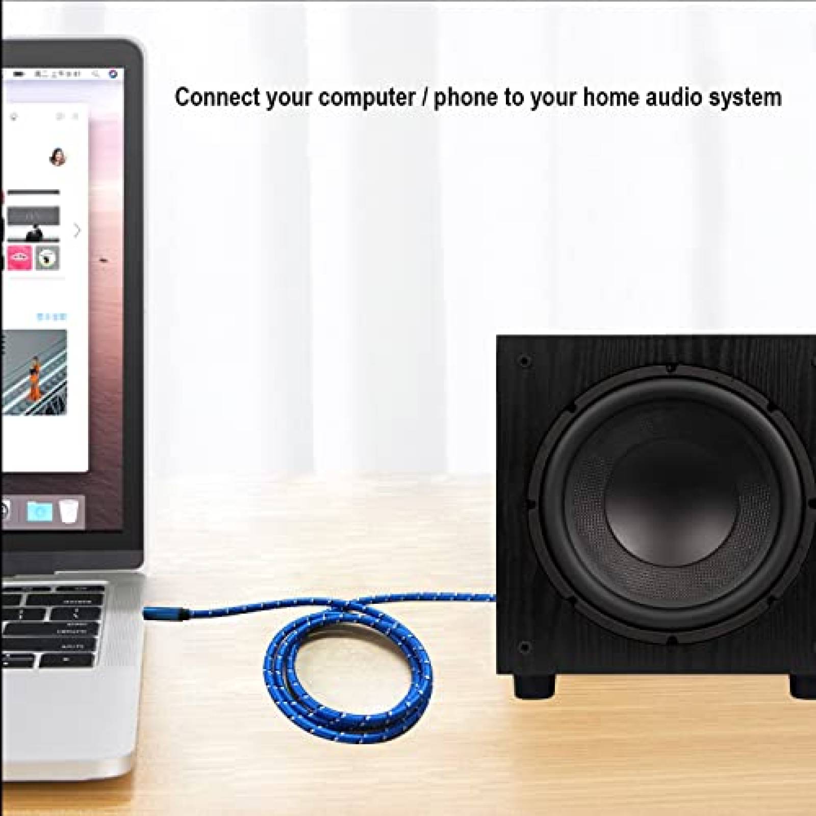 Cable de audio estereo WISYIFIL bidireccional TRS -Azul