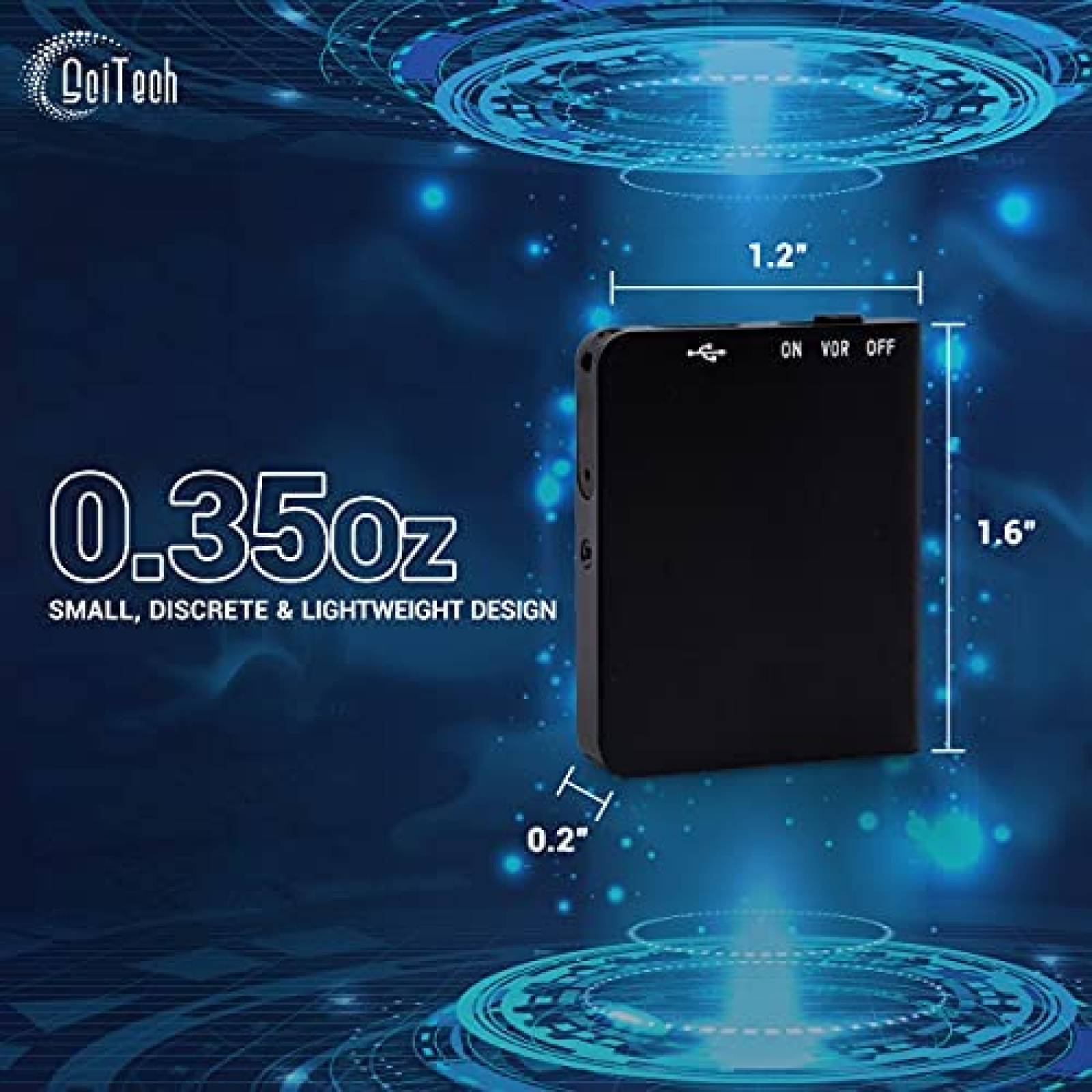 Grabador Voz SciTech USB 16GB Mini 192hr Personal -Negro
