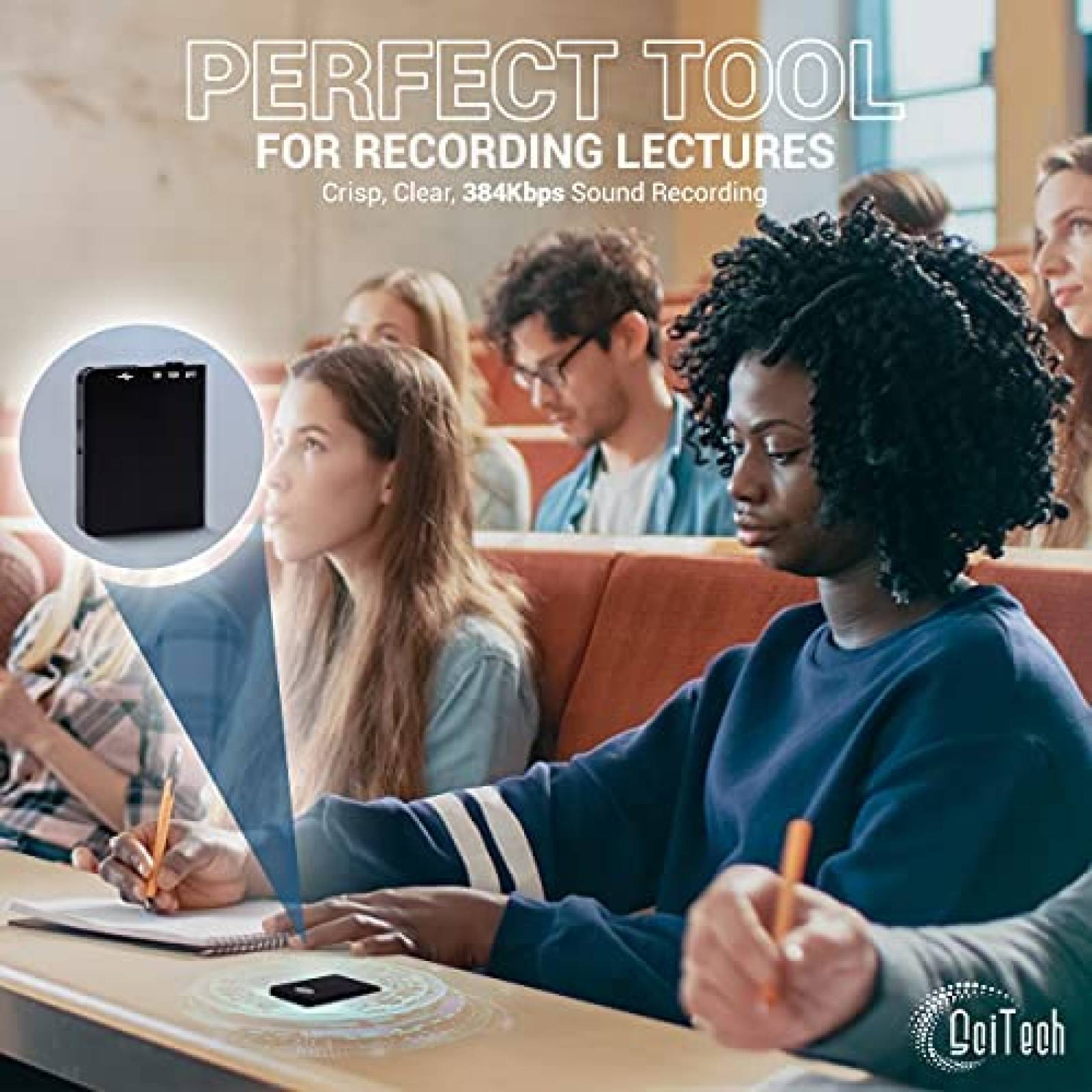 Grabador Voz SciTech USB 16GB Mini 192hr Personal -Negro