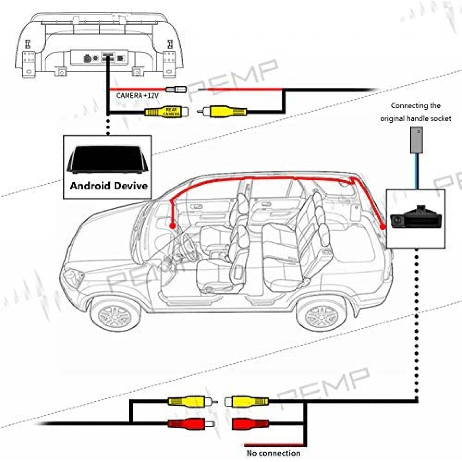 Camara Trasera para Auto PEMP AHD 1080P para BMW -Negro