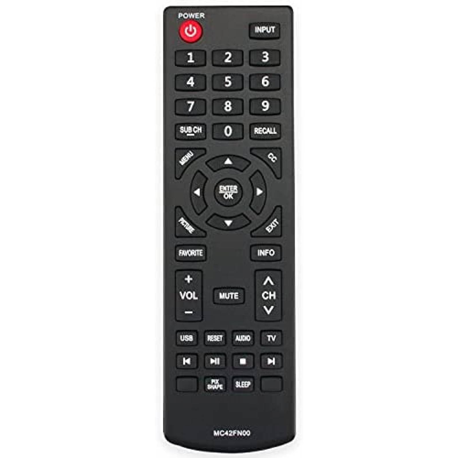 Control Remoto MC42FN00 para Samrt TV Sanyo -Negro