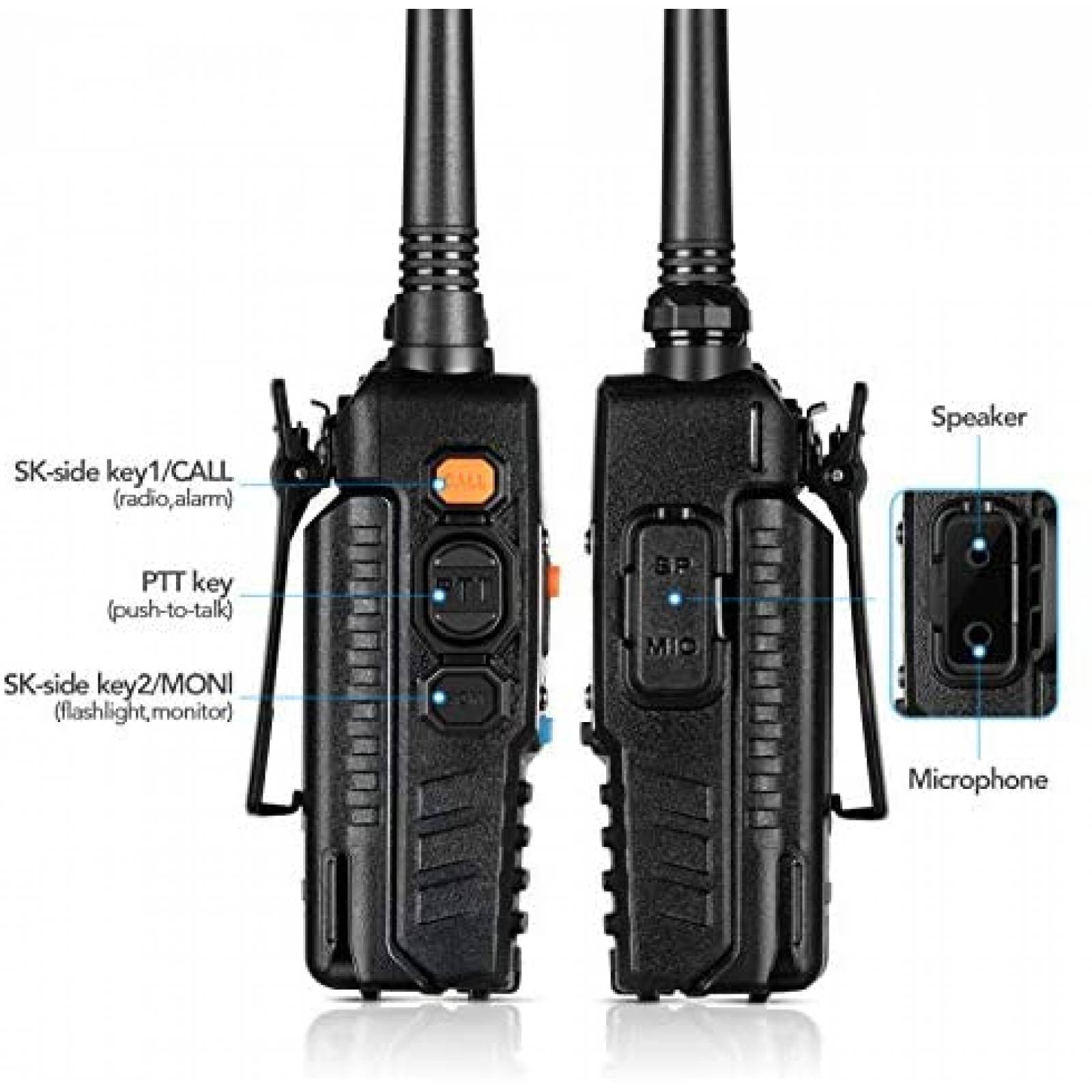 Radio Walkie Talkie BAOFENG UV-5R de 2100 mAh -Negro
