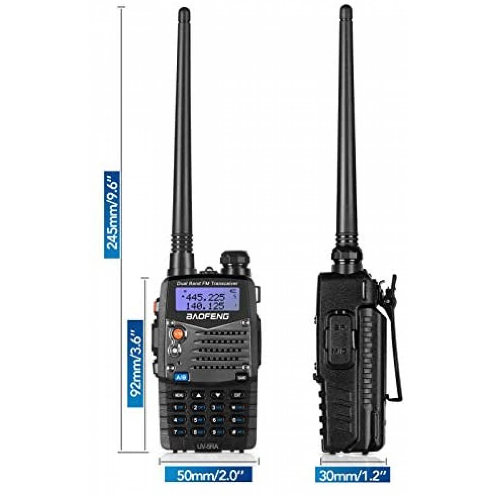 Radio Walkie Talkie BAOFENG UV-5R de 2100 mAh -Negro