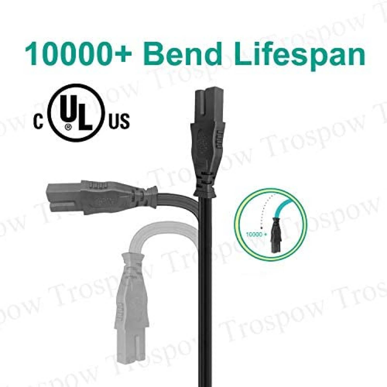 Cable de poder para television Vizio Trospow 8.2ft -Negro