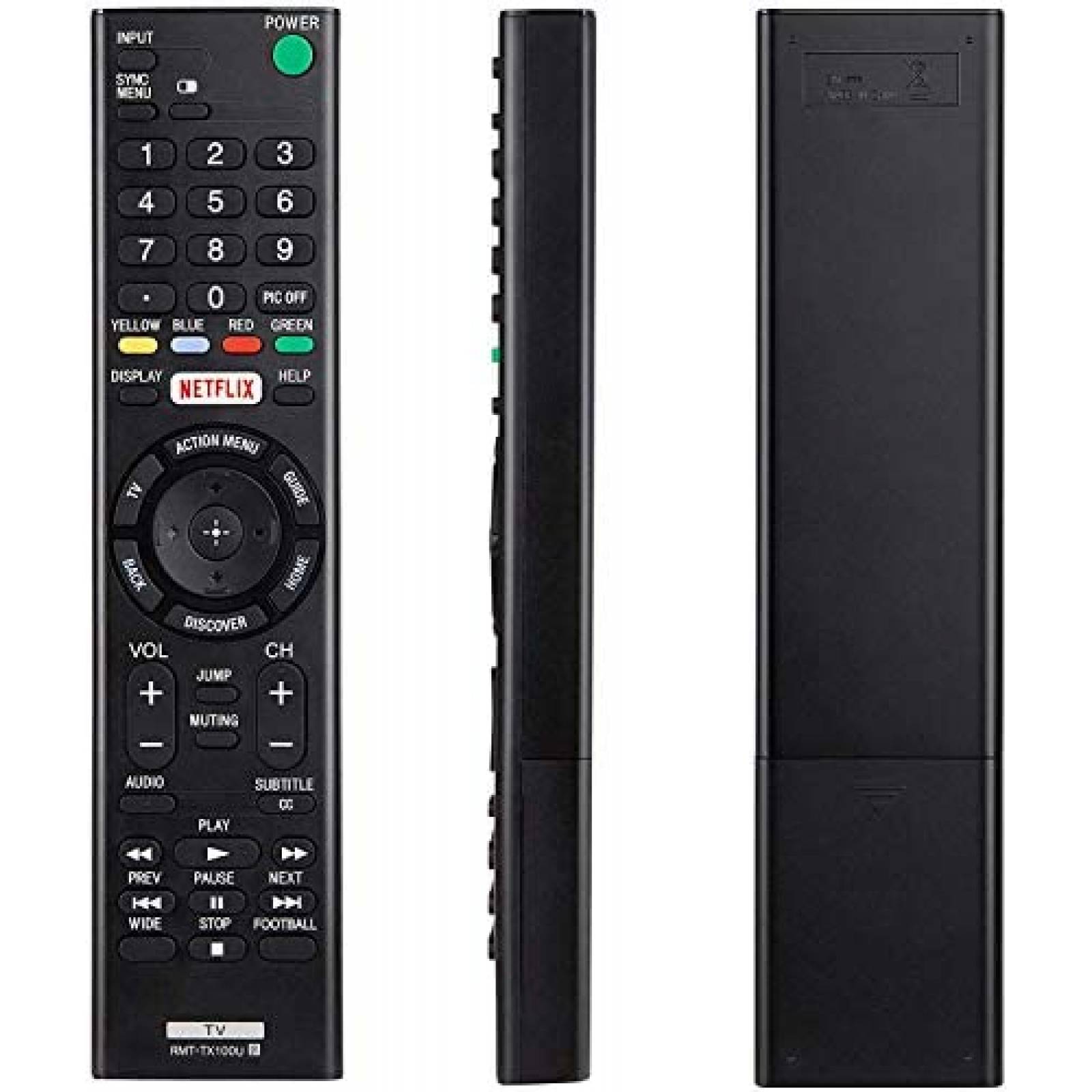 Control para Sony TV Elekapia RMT-TX100U baterias AAA -Negro