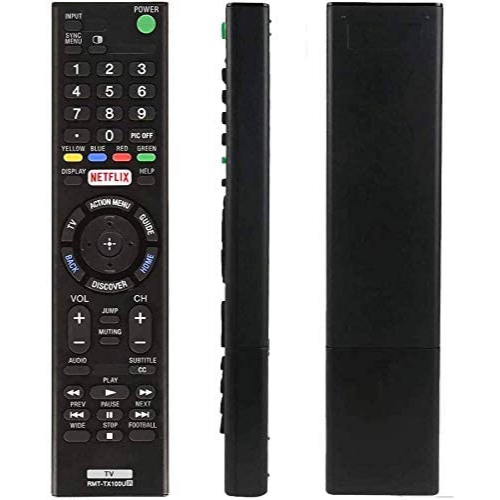 Control para Sony TV Elekapia RMT-TX100U baterias AAA -Negro