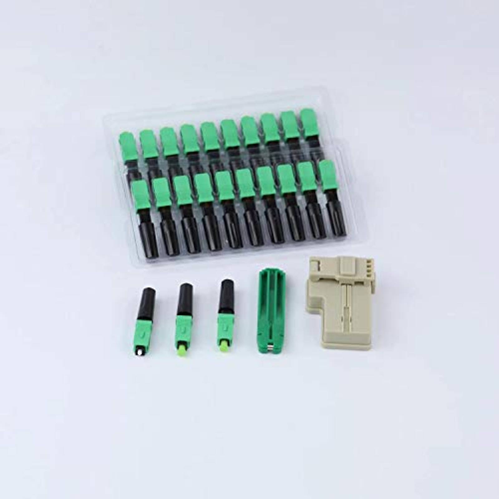 Conector de Fibra Optica LEITE SM 9/125 20 Pzs -Verde