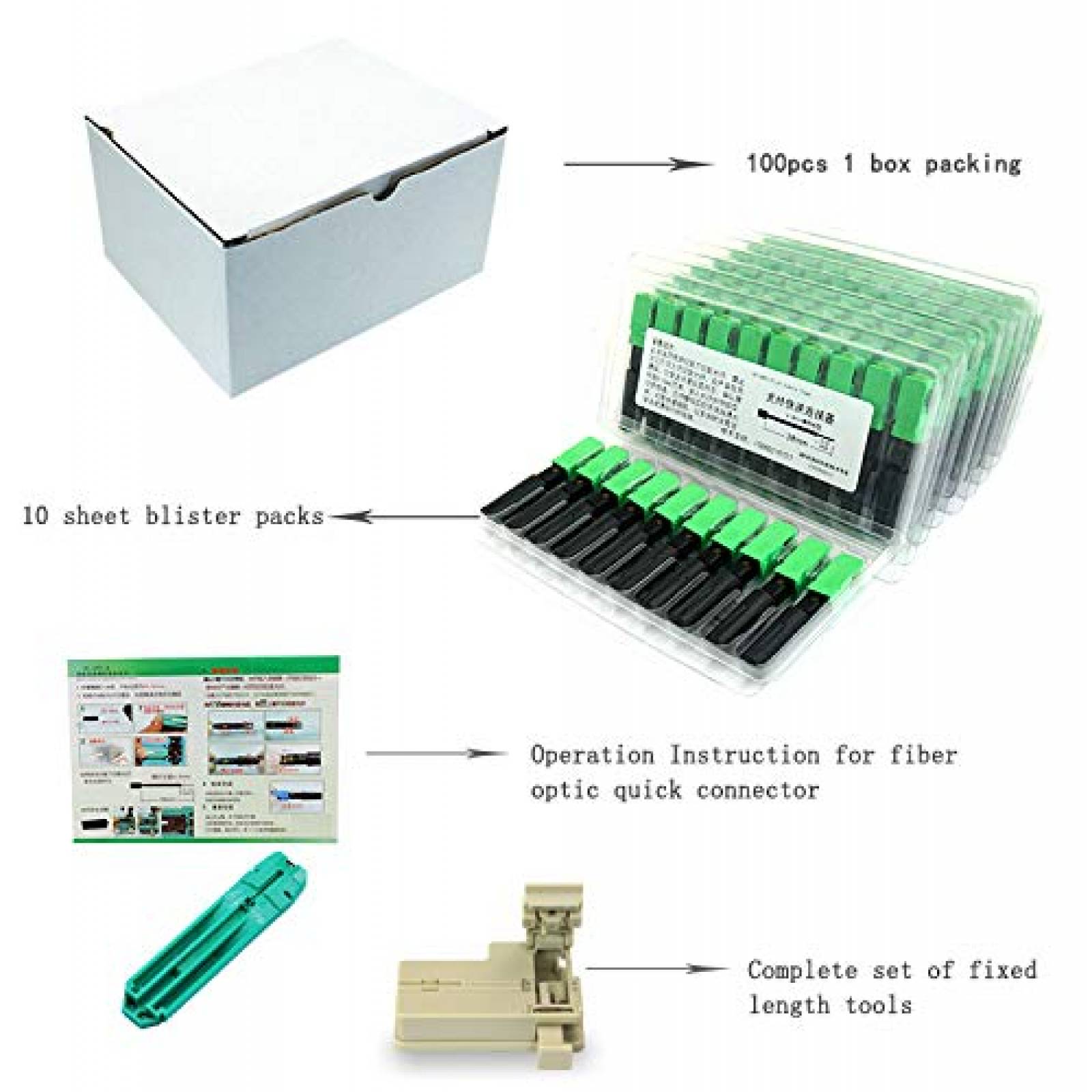 Conector de Fibra Optica LEITE SM 9/125 20 Pzs -Verde