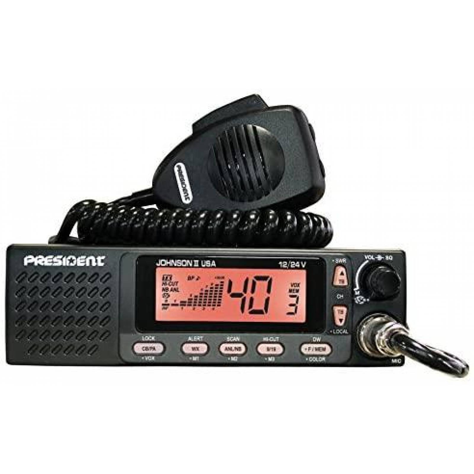 Radio BC President Electronics Johnson II de 40 Canales AM