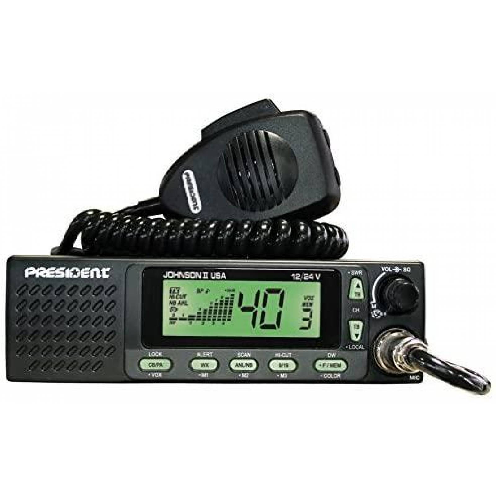 Radio BC President Electronics Johnson II de 40 Canales AM